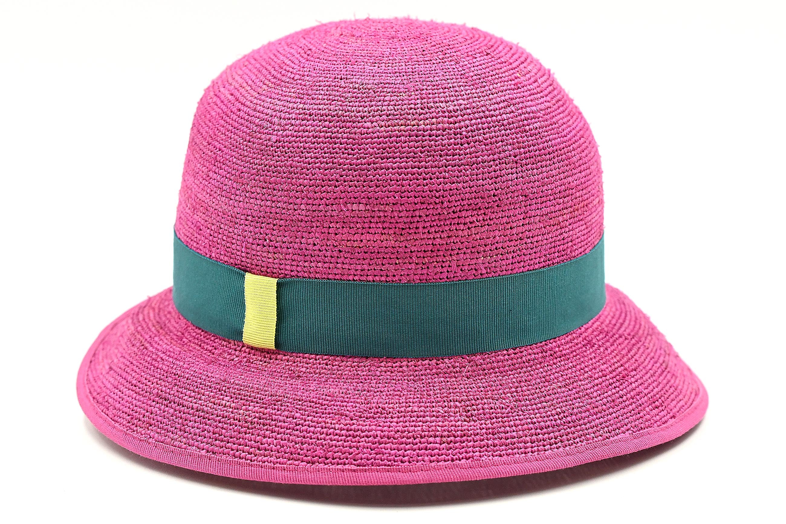 CAPPELLO RAFFIA CROCHET COLORATA