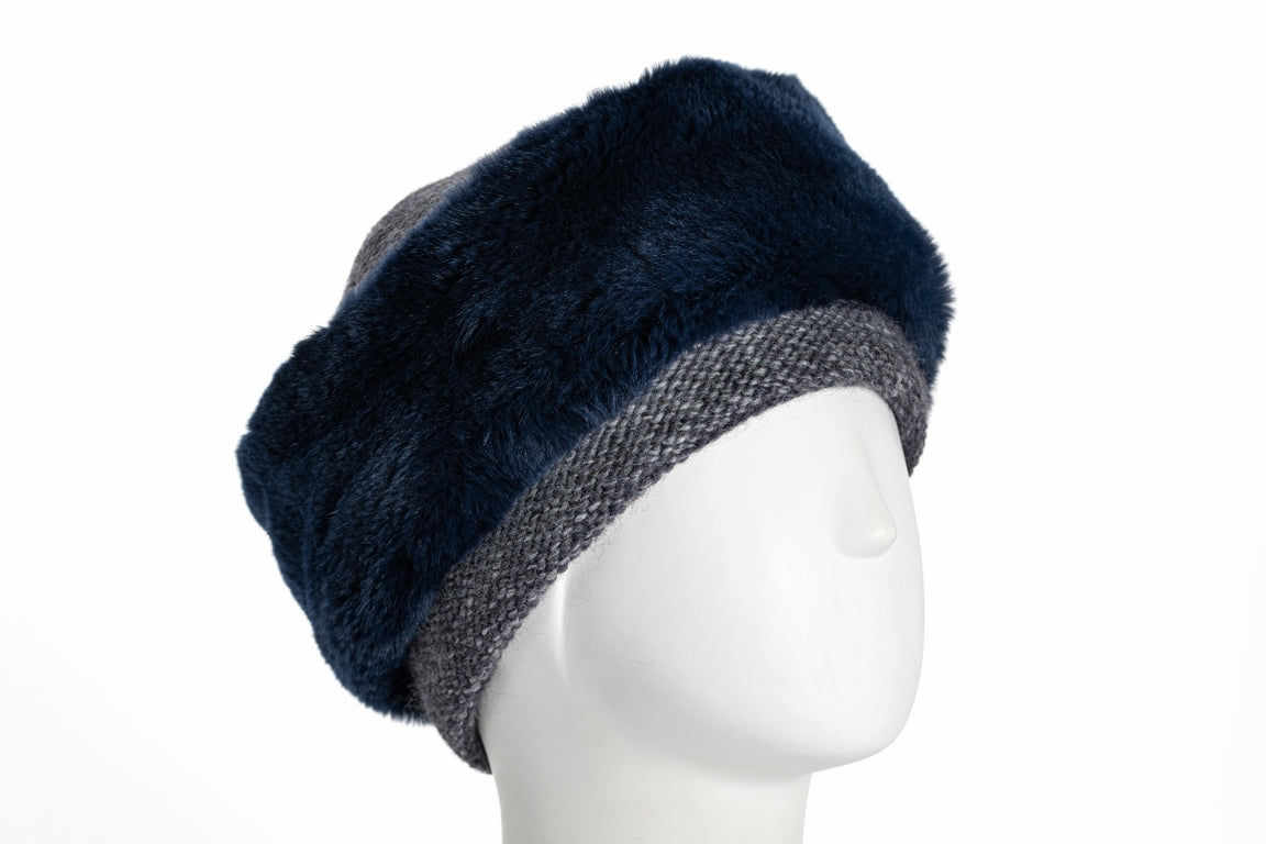 CAPPELLO DONNA TESSUTO MAGLIA + LAPIN