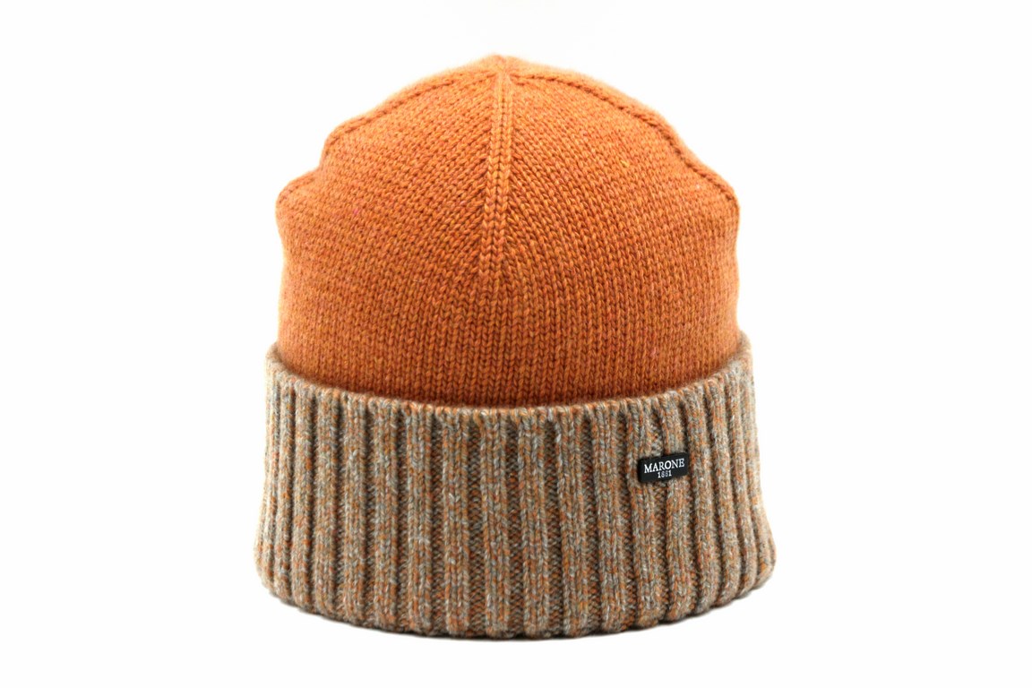 BERRETTO 100%CASHMERE MOD CON RISVOLTO BICOLORE