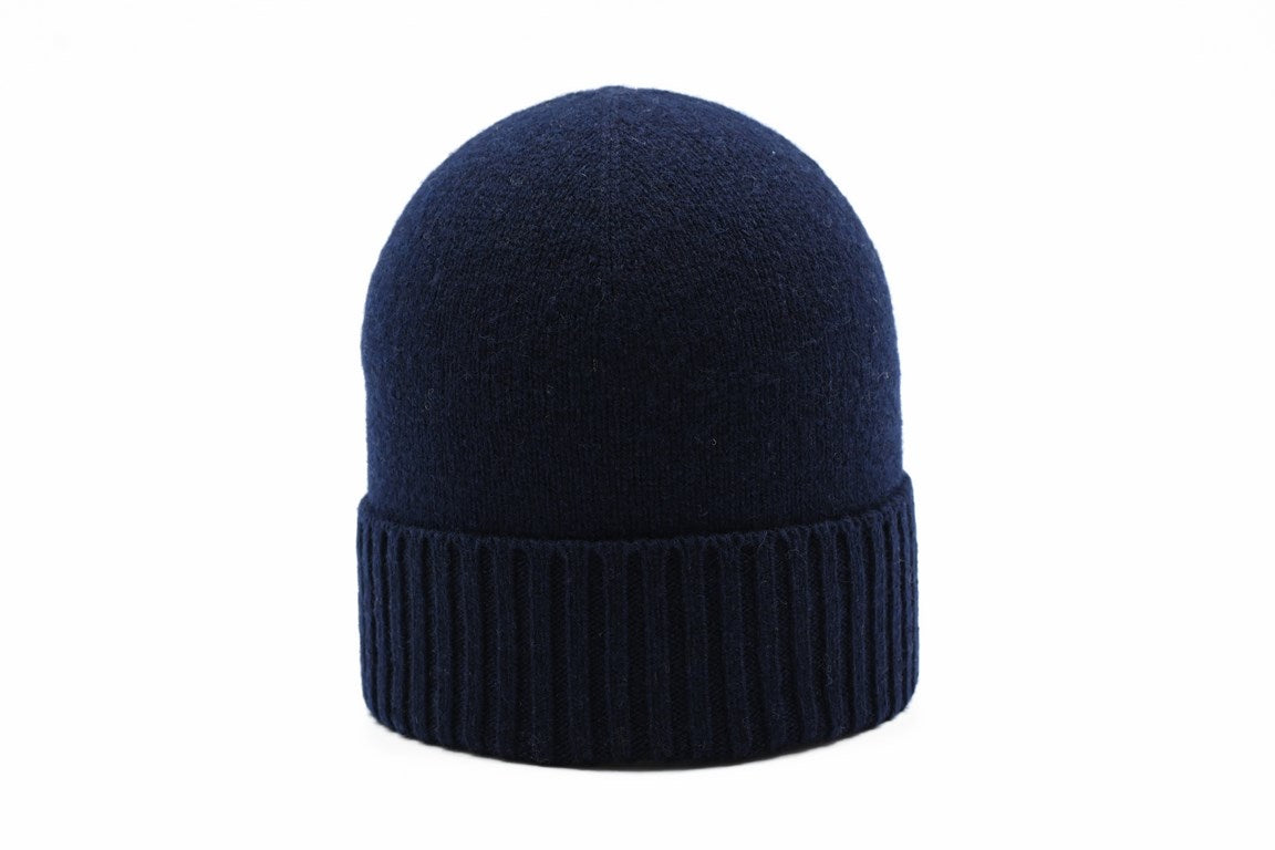 BERRETTO CASHMERE CAPO RASATO CON RISVOLTO A COSTE