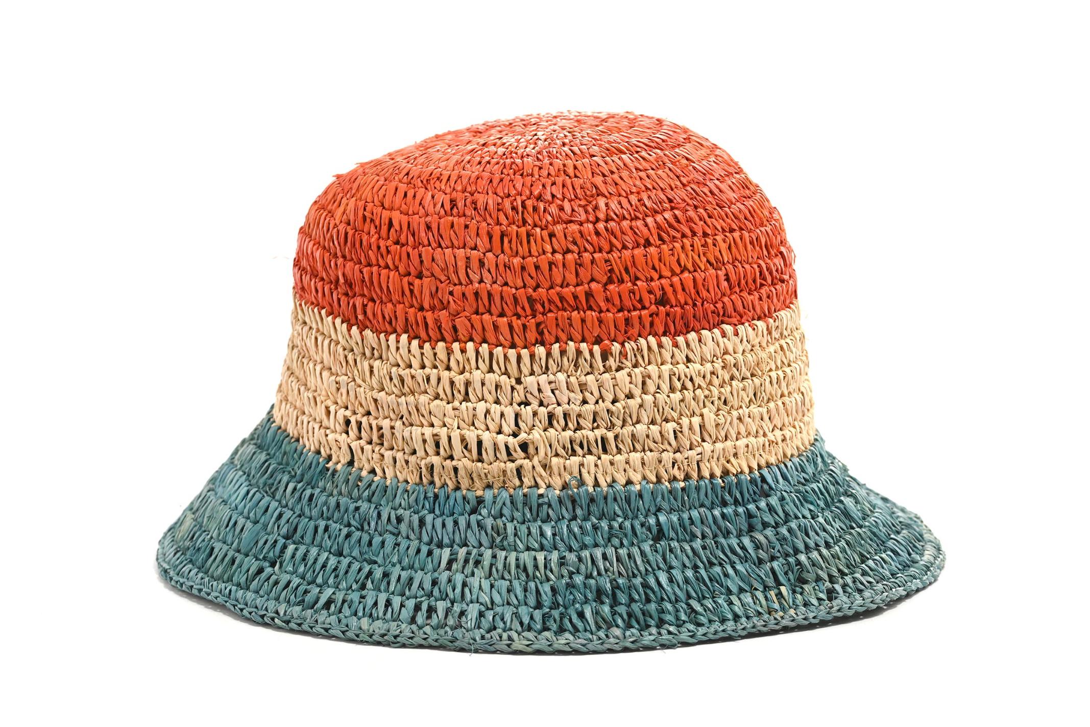 CAPPELLO CROCHET RAFFIA ALA PICCOLA MULTICOLOR