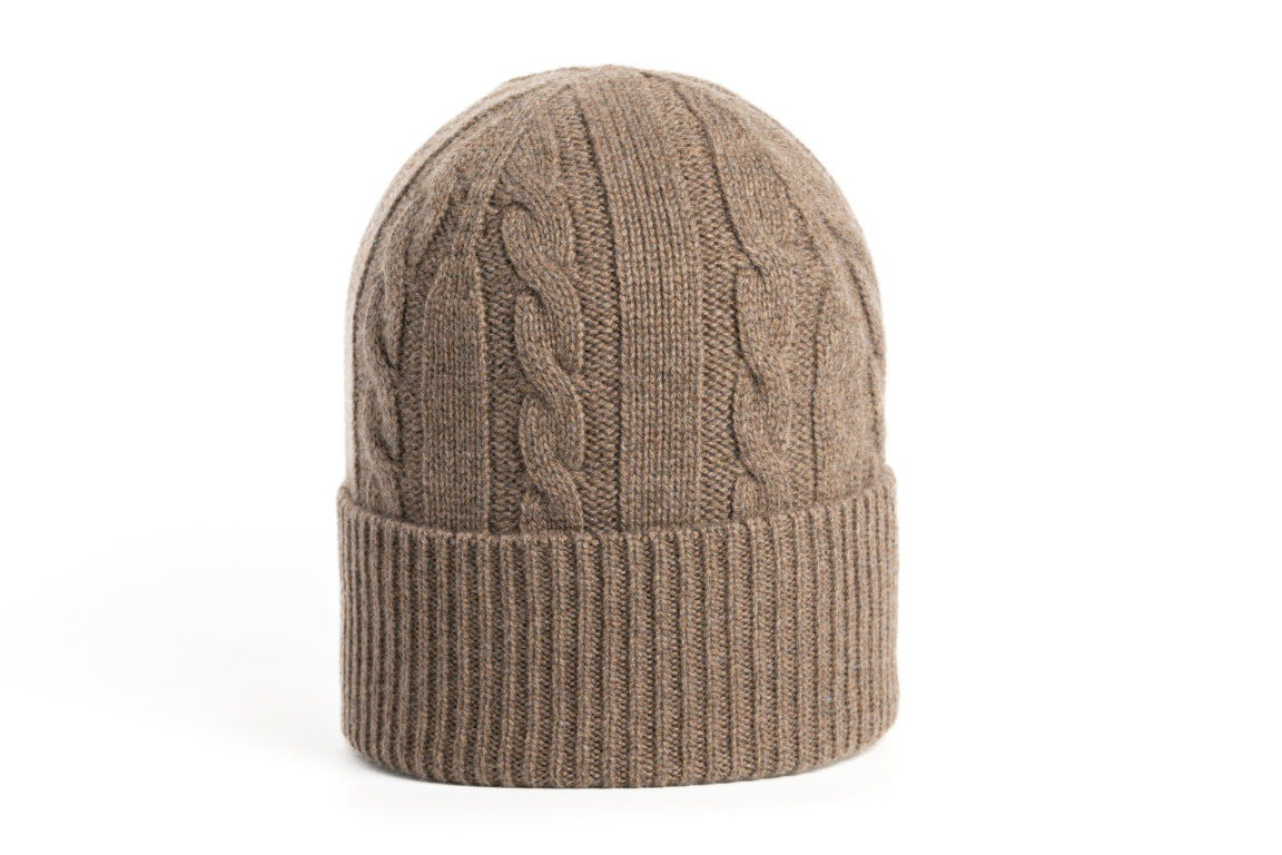 BERRETTO MAGLIA 100% CASHMERE CAPO TRECCE