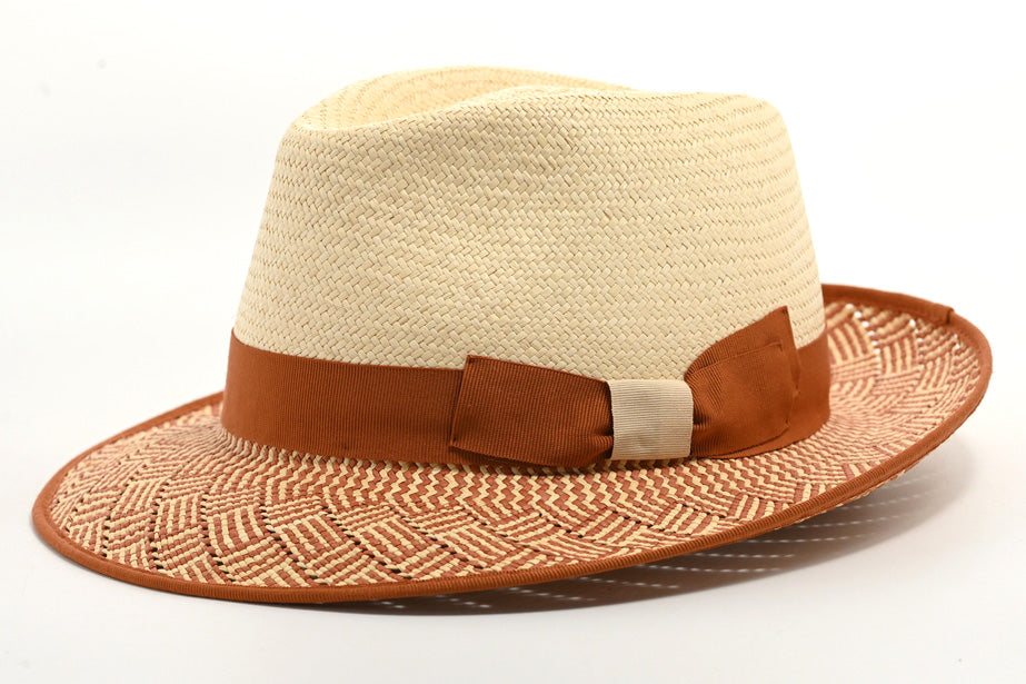 CAPPELLO PANAMA 25 +  BR3  BICOLORE  ORLATO