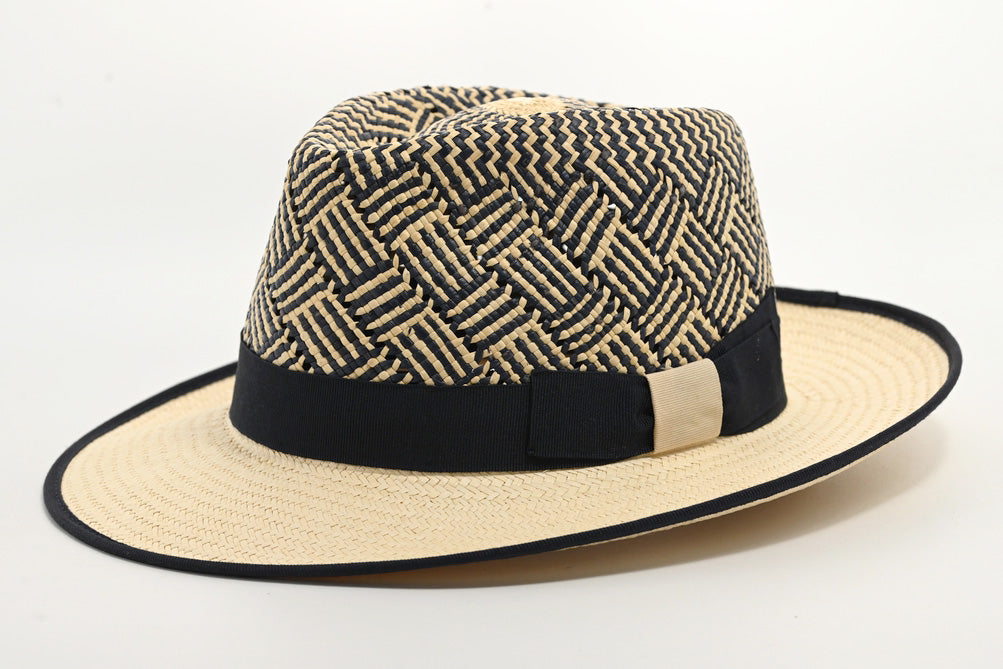 CAPPELLO PANAMA 25 +  BR3  BICOLORE  ORLATO