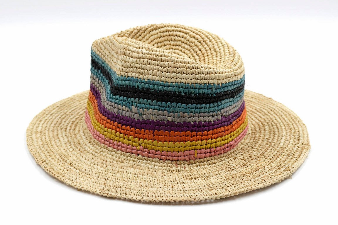 CAPPELLO DONNA RAFFIA CAPO MULTICOLOR