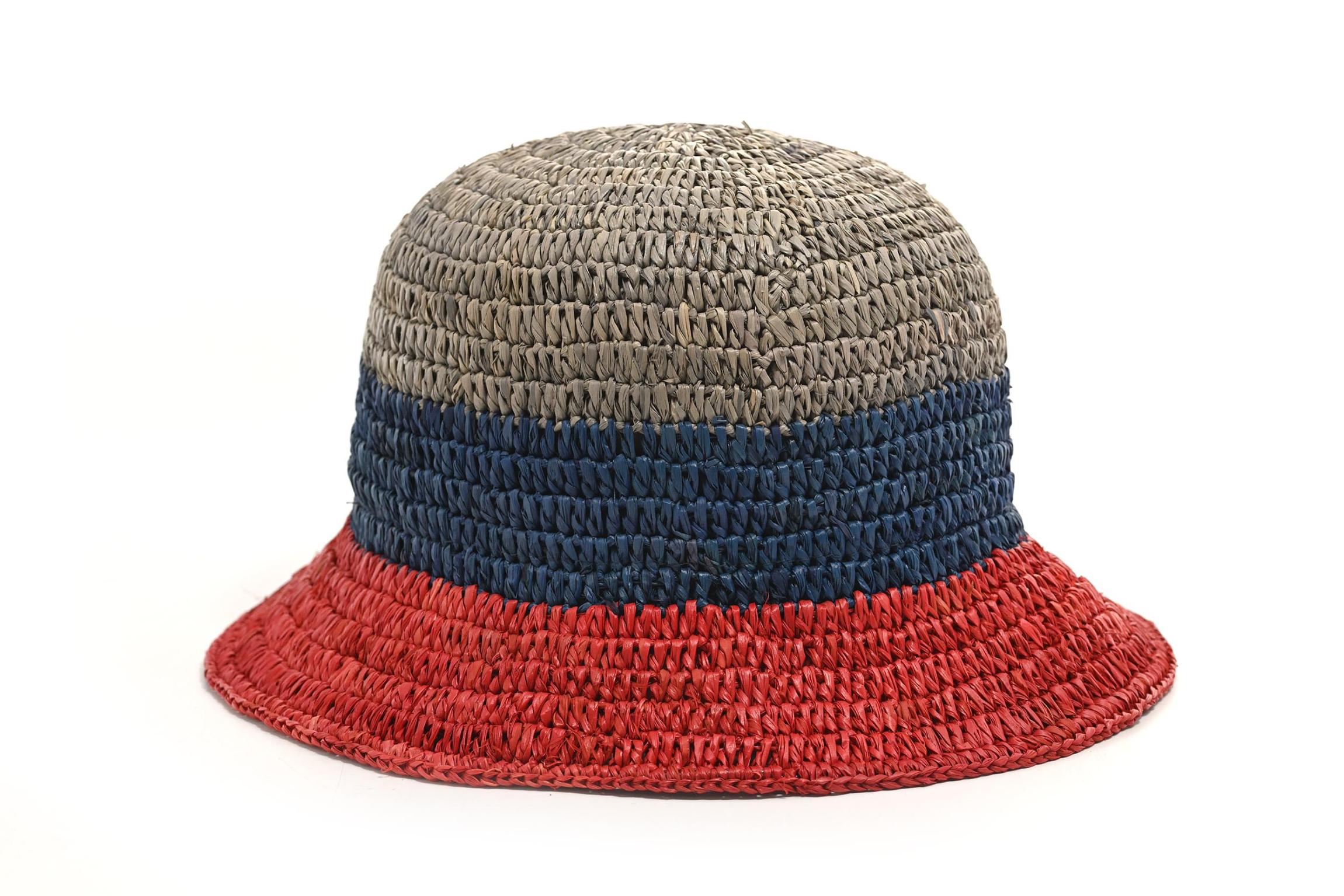 CAPPELLO CROCHET RAFFIA ALA PICCOLA MULTICOLOR