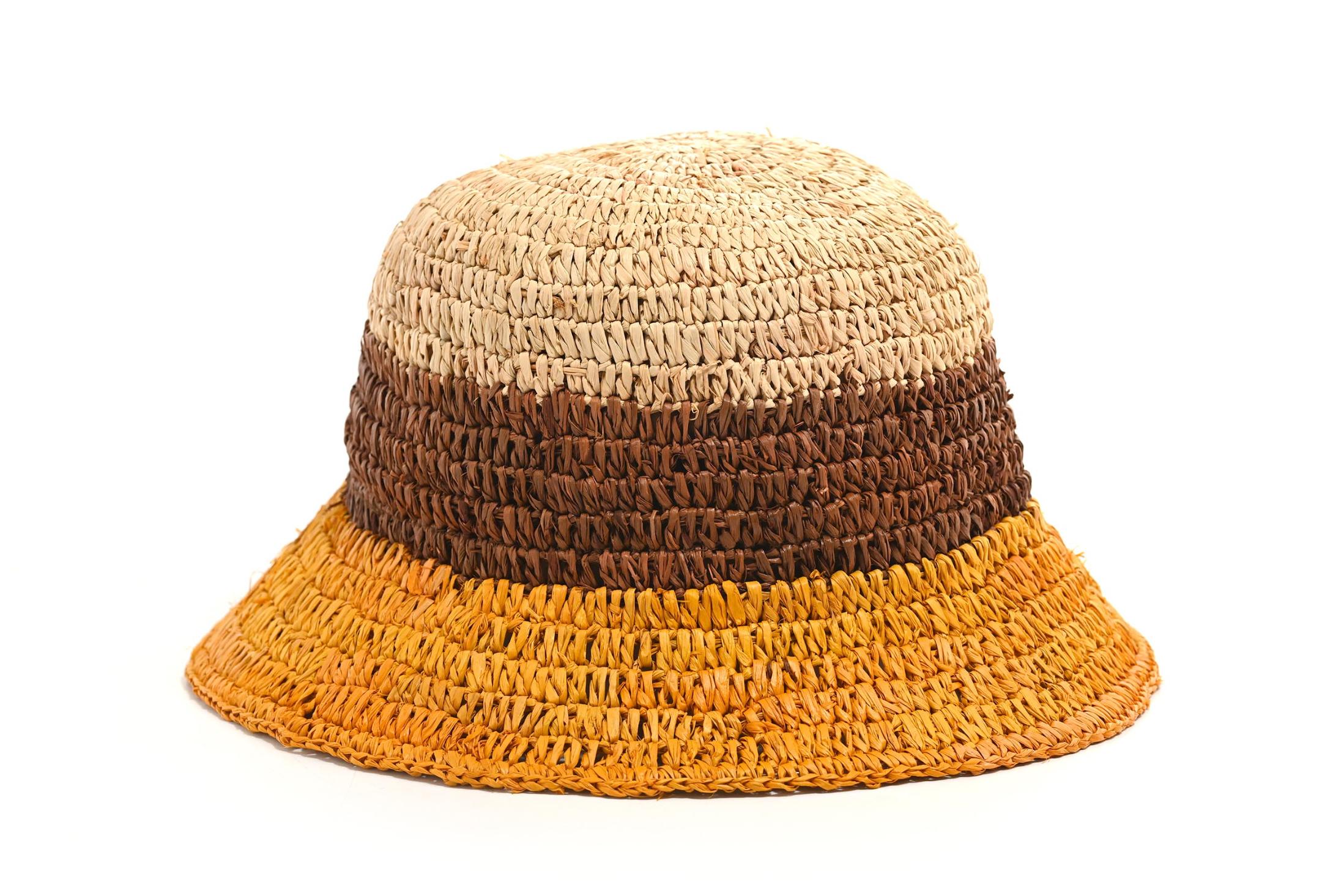 CAPPELLO CROCHET RAFFIA ALA PICCOLA MULTICOLOR