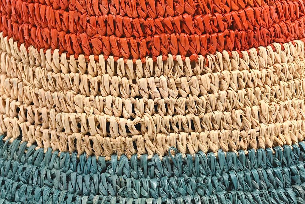 CAPPELLO CROCHET RAFFIA ALA PICCOLA MULTICOLOR